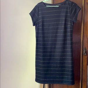 Blue tweed shift dress